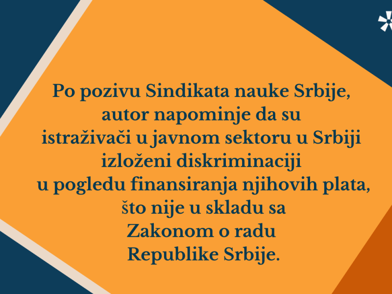 Protiv smanjenja plata – pozivamo istraživače da u radove uključe protestnu&nbsp;notu